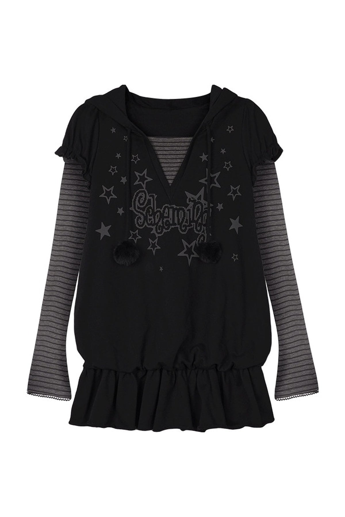 Loose Floral Hooded Sweatshirt Dress