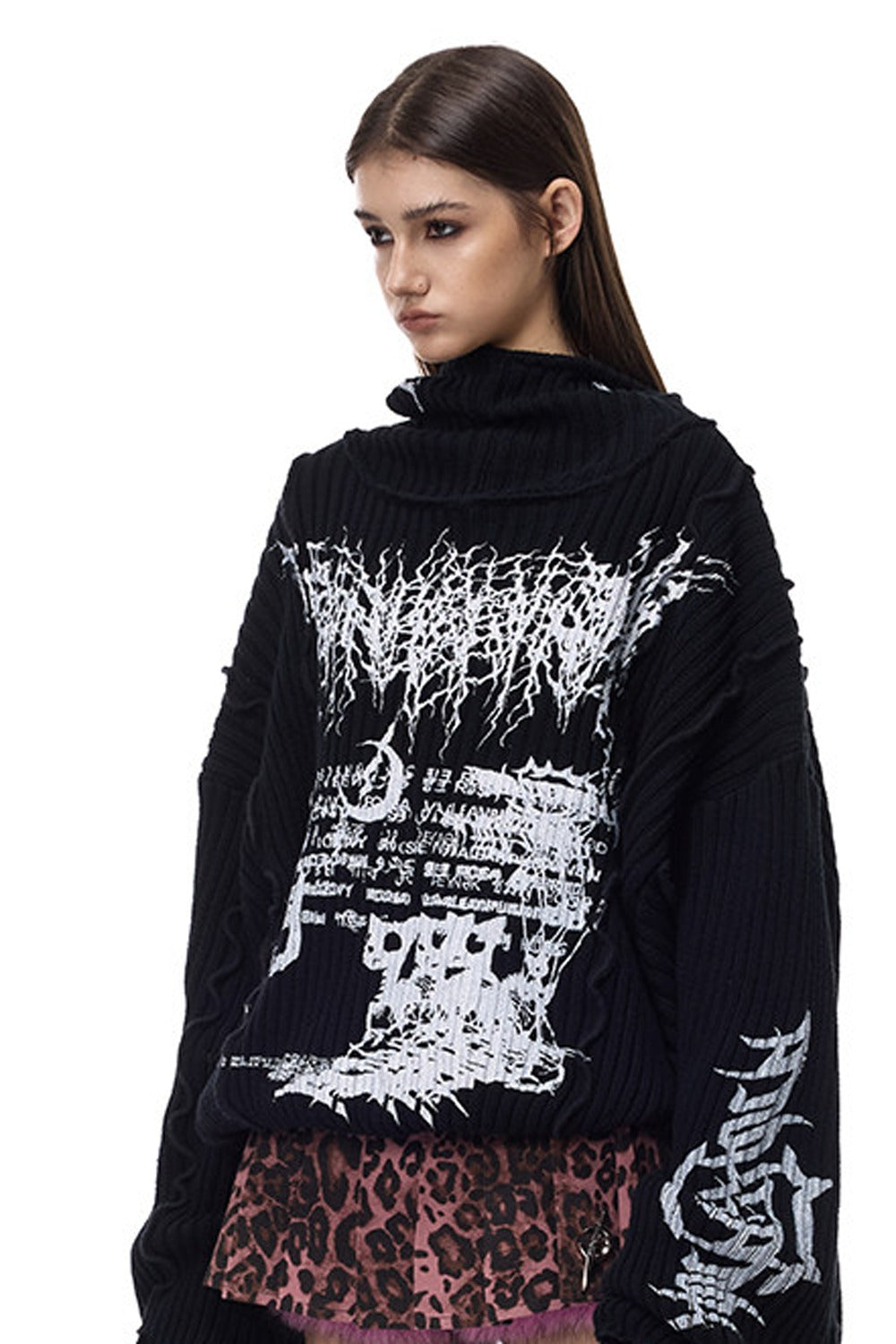 Y2K Patchwork Hooded Knit Hoodie