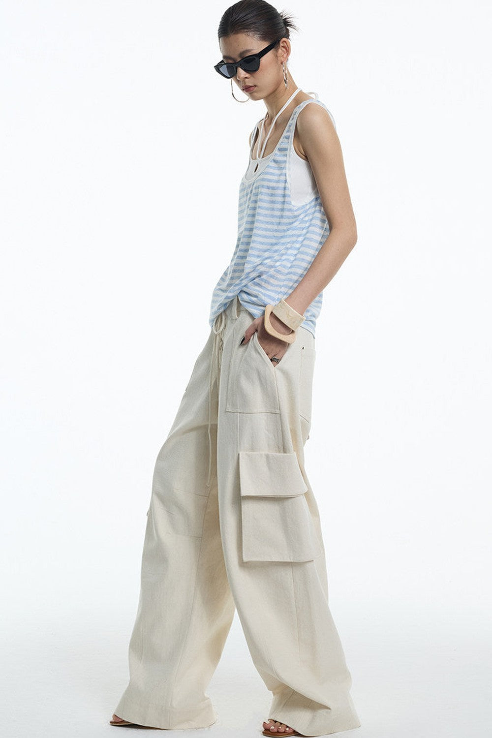 Nautical Striped Lyocell Tank Top