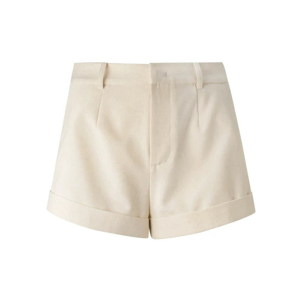 Completo gilet e shorts in lino color albicocca