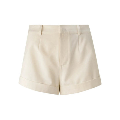 Completo gilet e shorts in lino color albicocca