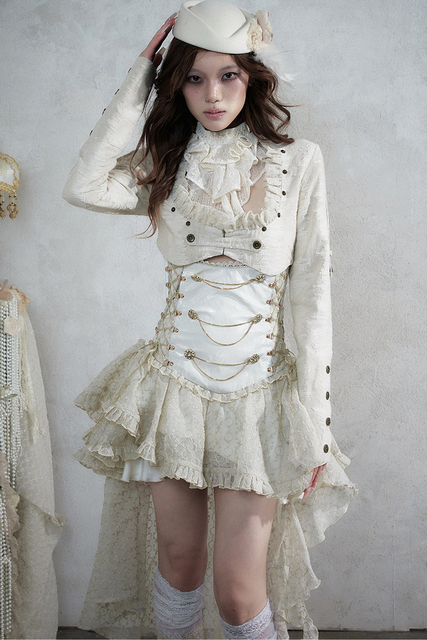 Victorian Lace Asymmetrical Dress Set-Up