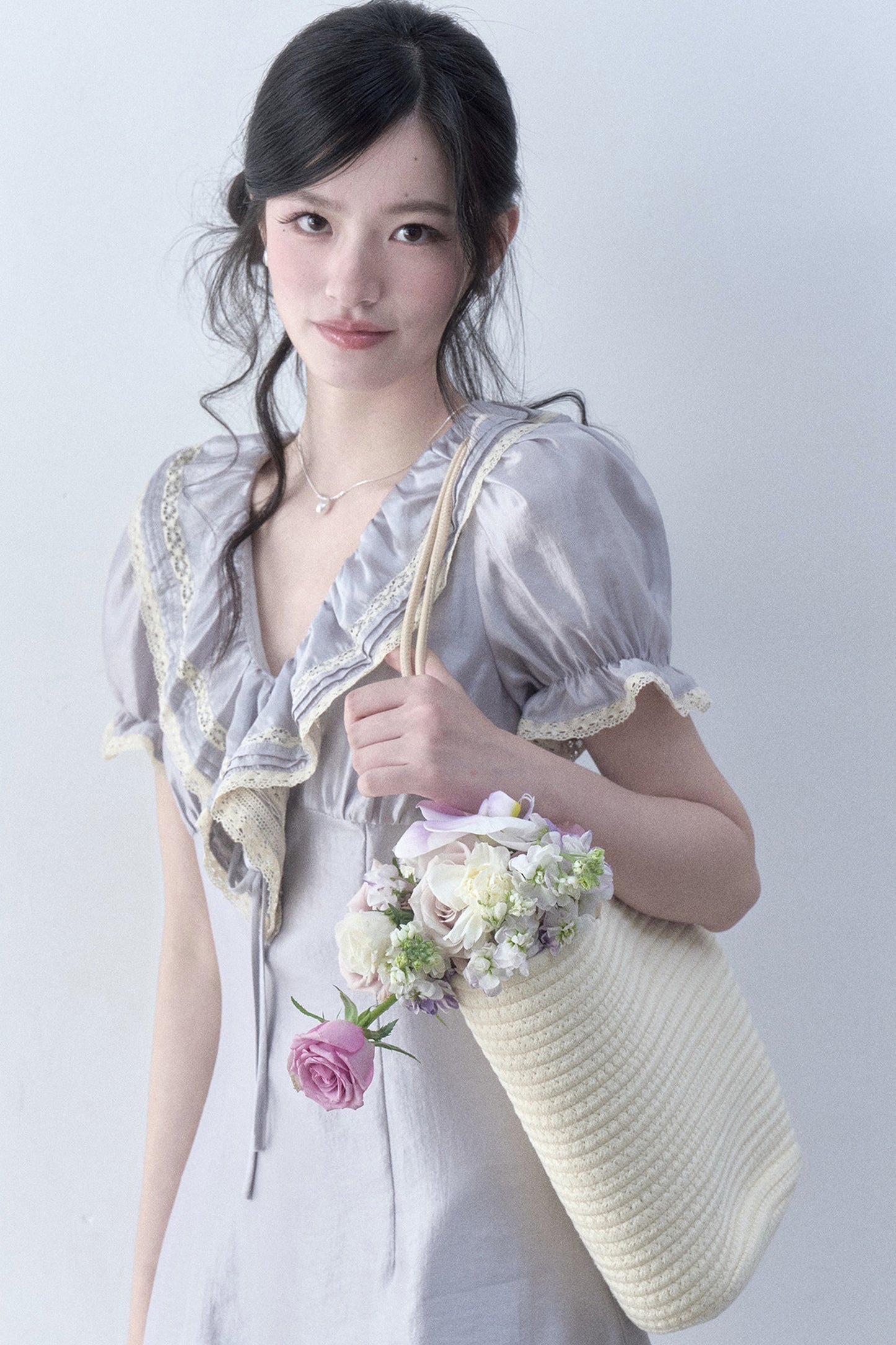 Moonlit Ruffled Puff Sleeve Dress