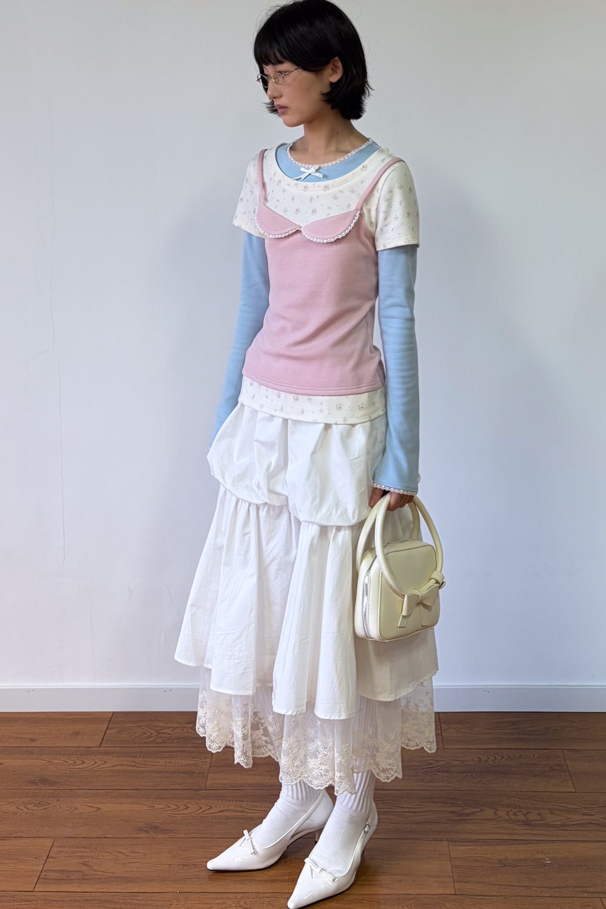 Patchwork Layered-Look Long-Sleeve T-Shirt