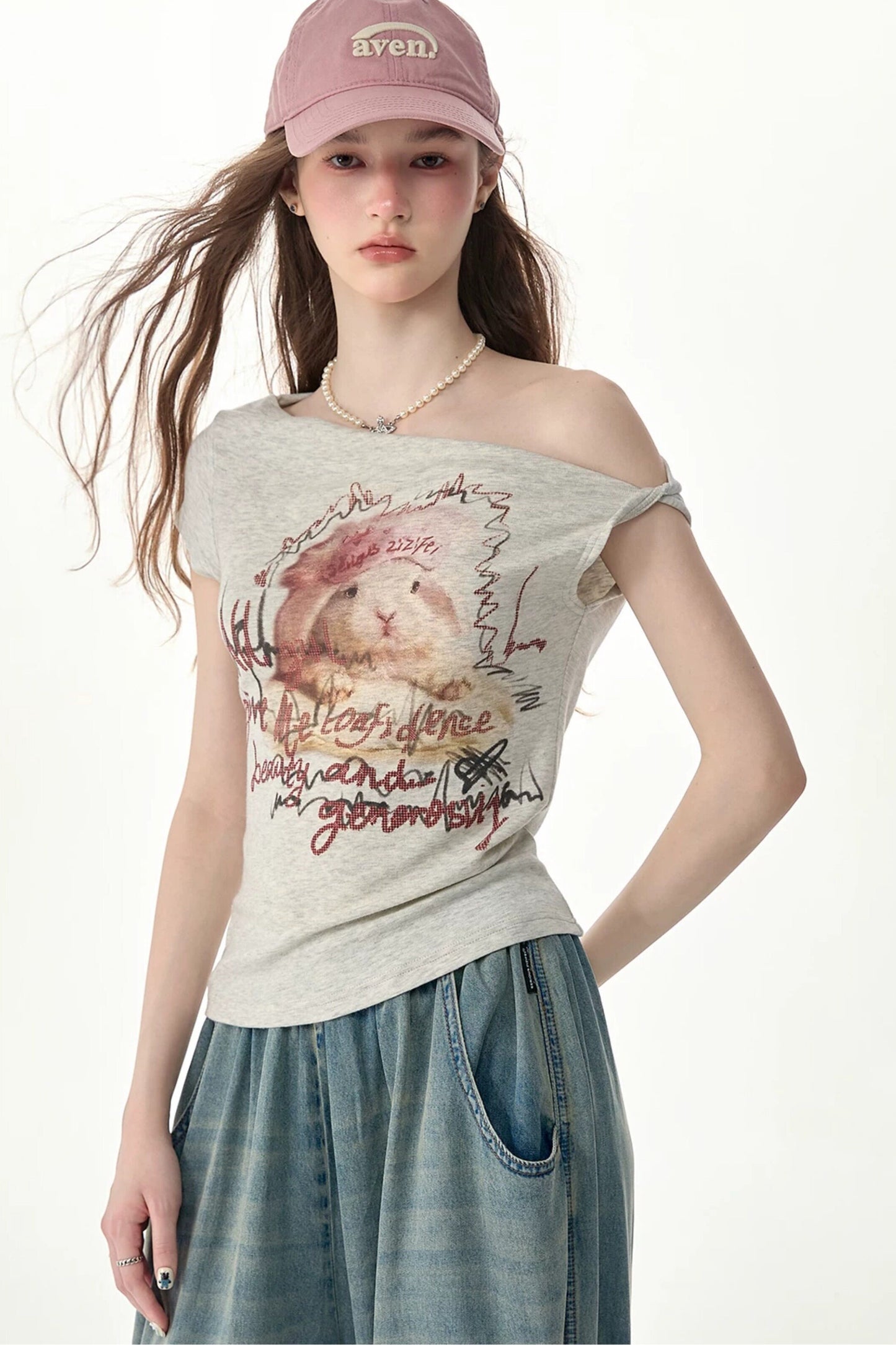 Rabbit Print Short-Sleeve T-Shirt
