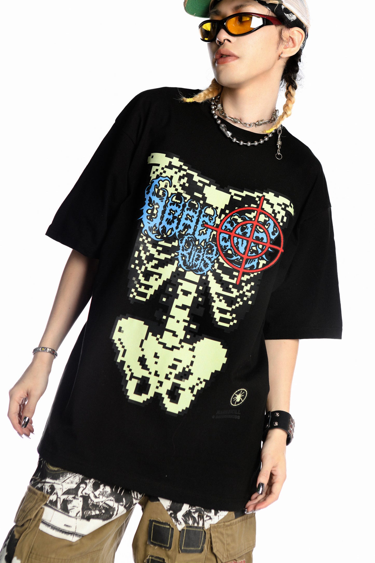 Skeleton Rock Hip-Hop Loose Blouse