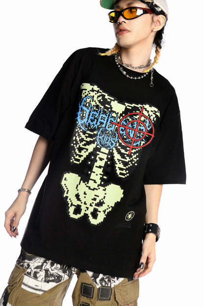 Skeleton Rock Hip-Hop Loose Blouse
