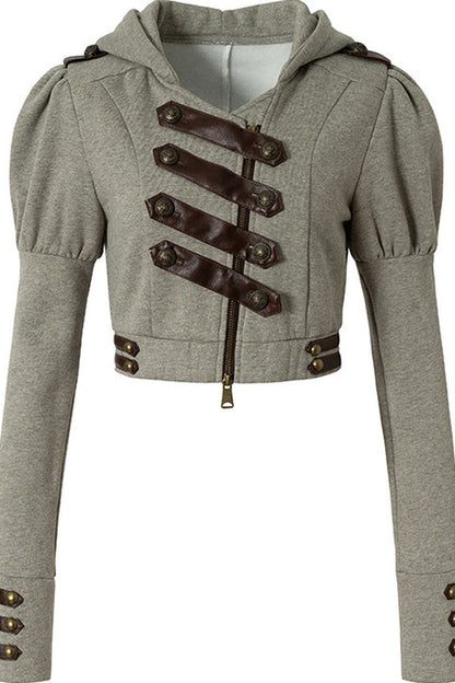 Napoleon Hooded Puff-Sleeve Sweatshirt
