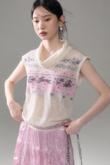 Bunny Fair Isle Knit Vest