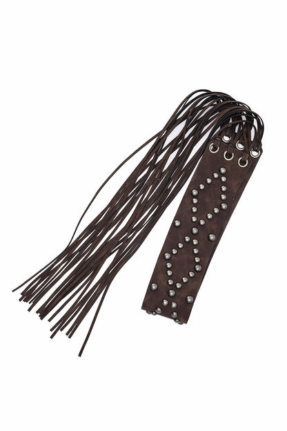 Studded Wide Strap Tassel Waist Cincher