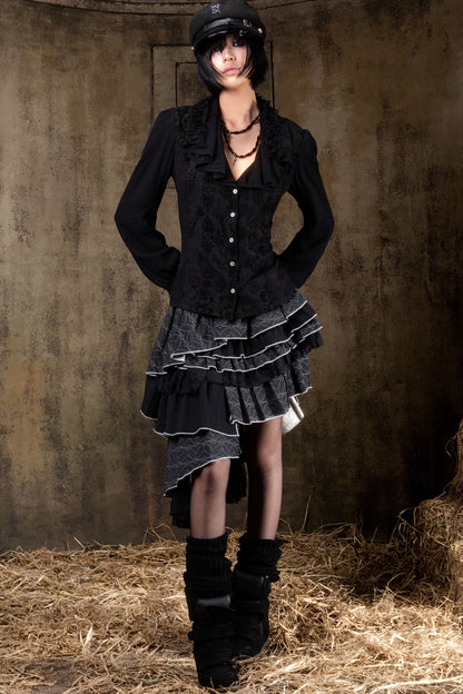 Layered Collar Chiffon Shirt