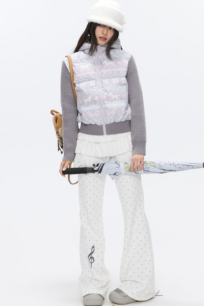 Striped Waistband Polka Dot Sweatpants