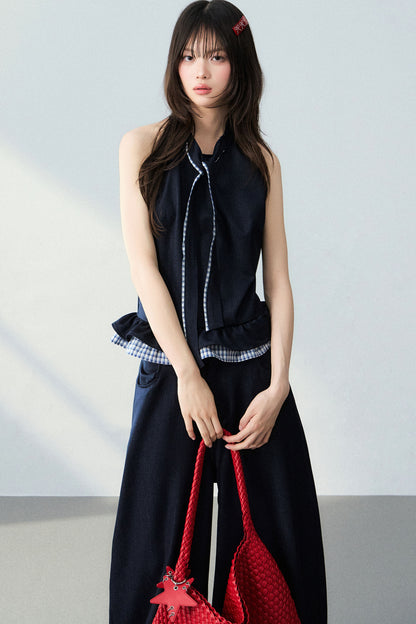 Mermaid Tears Plaid Vest Set-Up