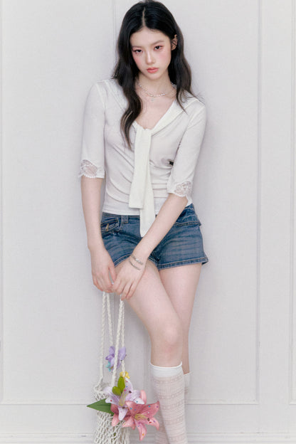 Glass Sugar Lace-Up Top Set-Up