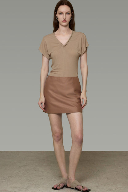 High-Waisted Straight Skirt