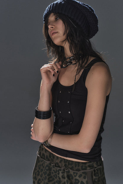 Rhinestone Frayed Camisole Top