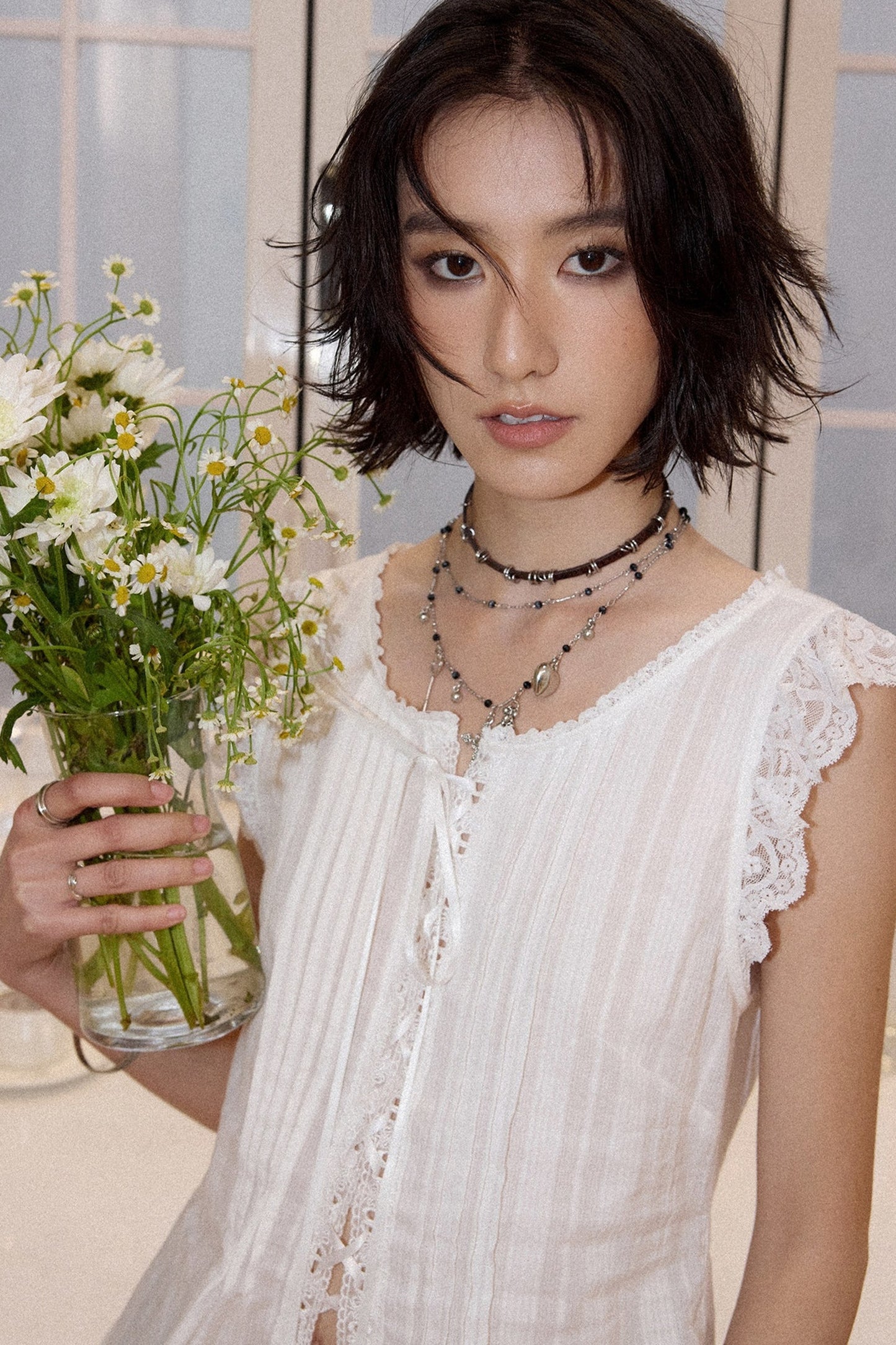 Starlight Lace Flutter Blouse