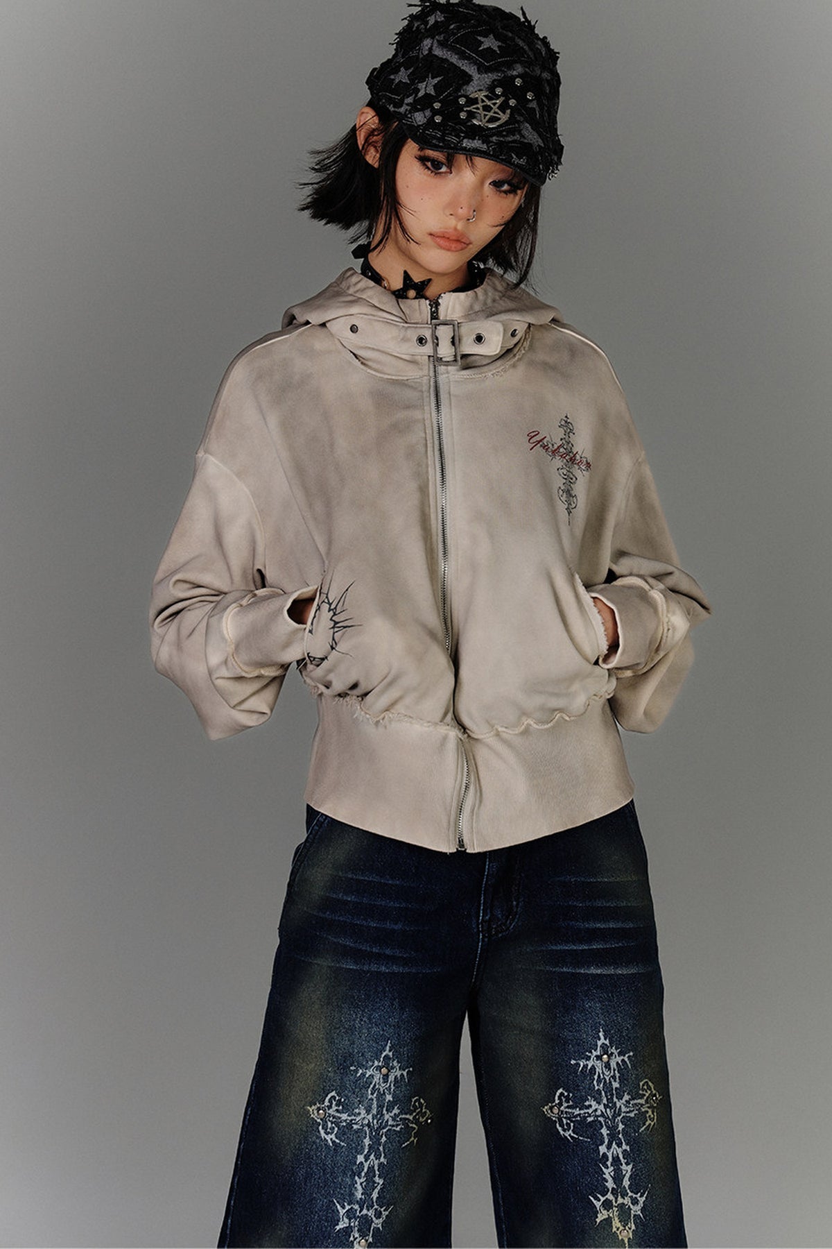 Distressed Biker Jacket