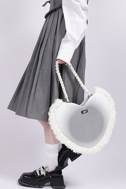 Borsa a tracolla in peluche Y2K