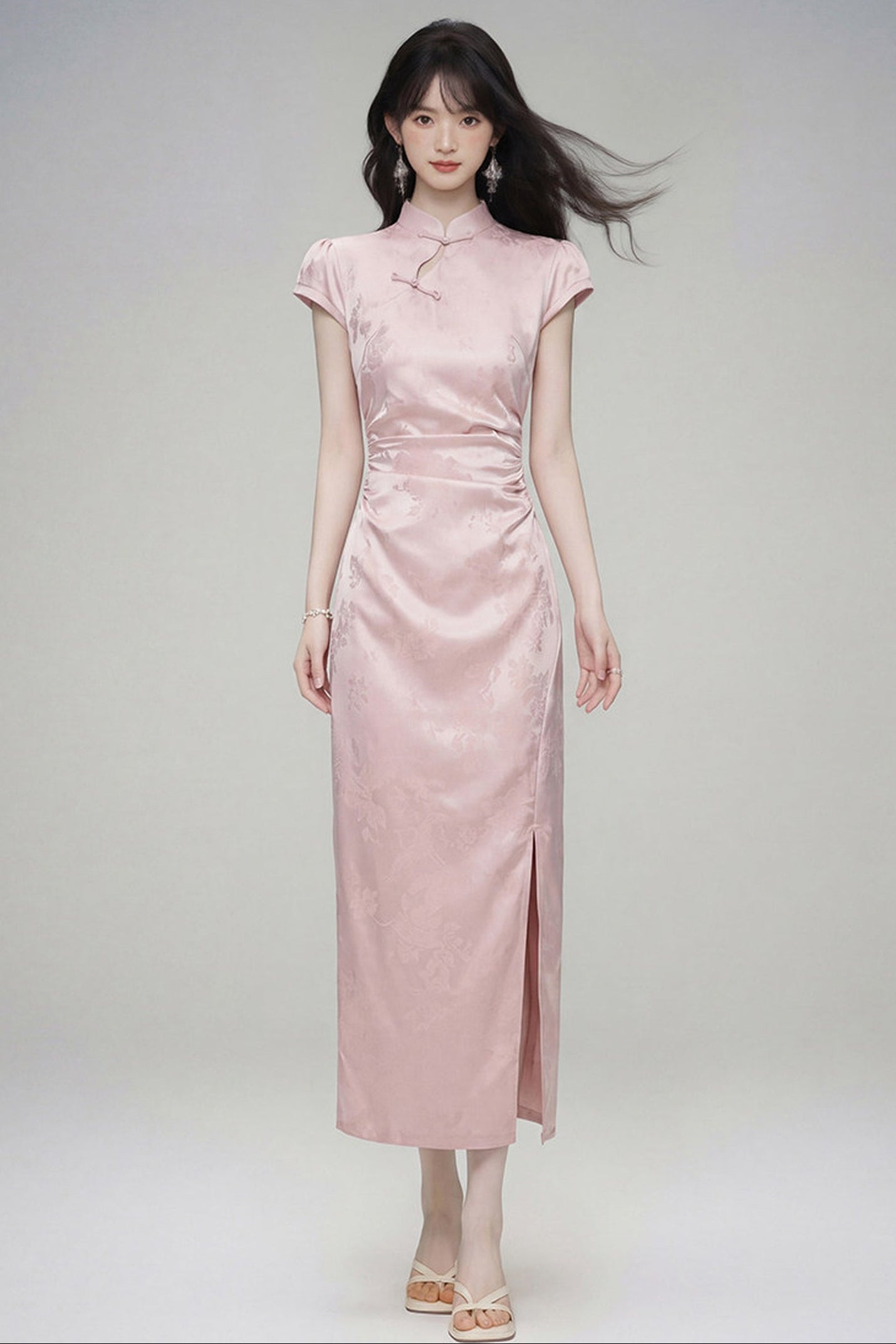 Peach Jade Cheongsam Dress