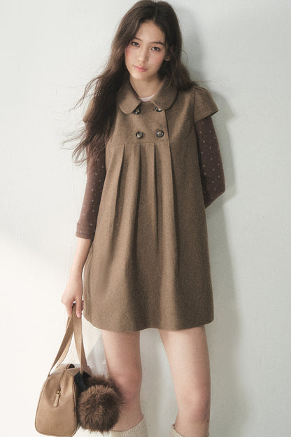Chestnut Letterhead Merino Wool Dress