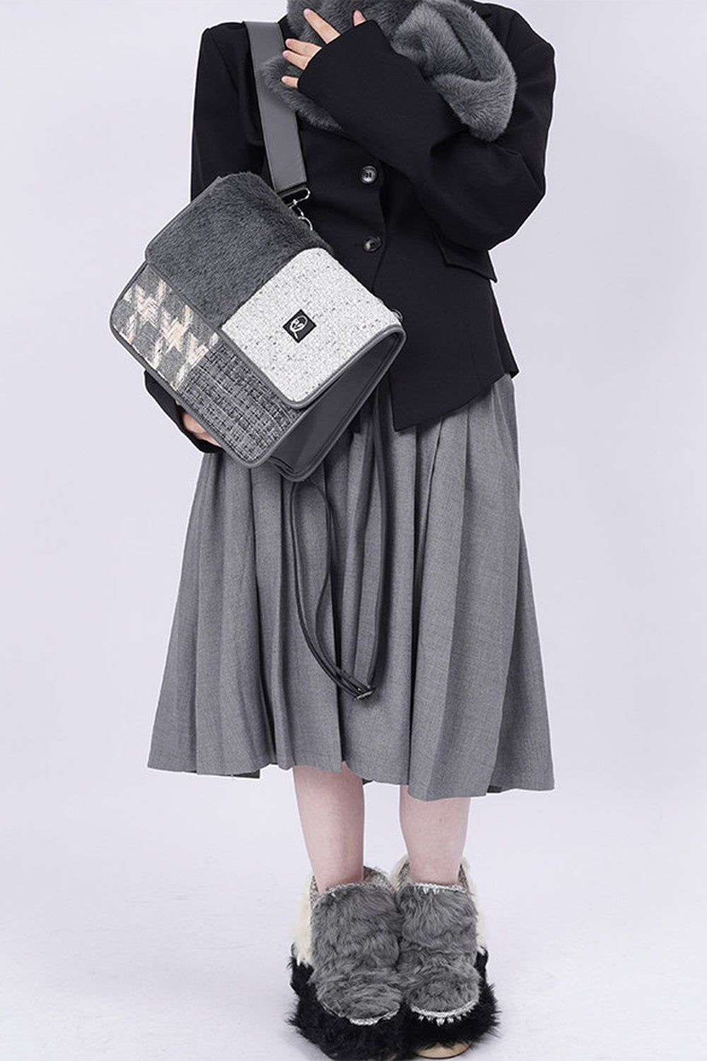 Y2K Color-Blocking Crossbody Bag