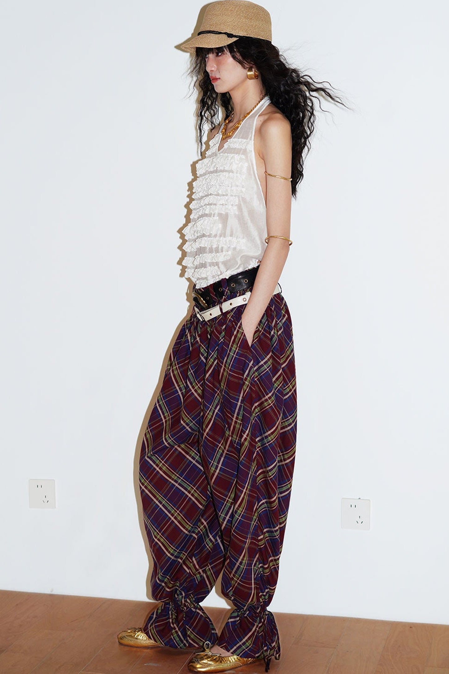 Lyocell Ruffle Halter Top