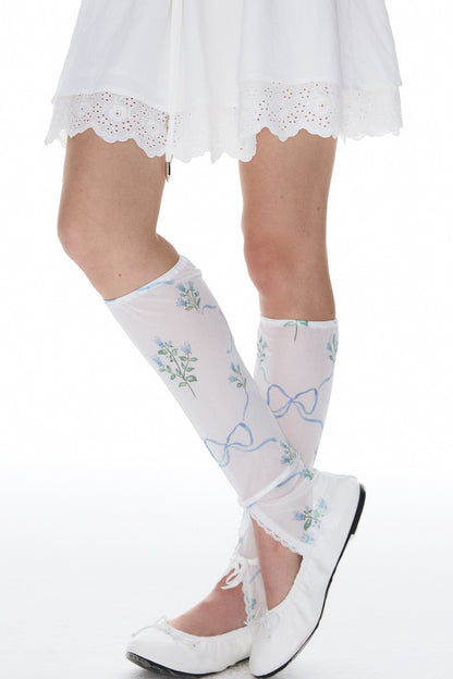 Bedruckte Netz-Spitzensocken