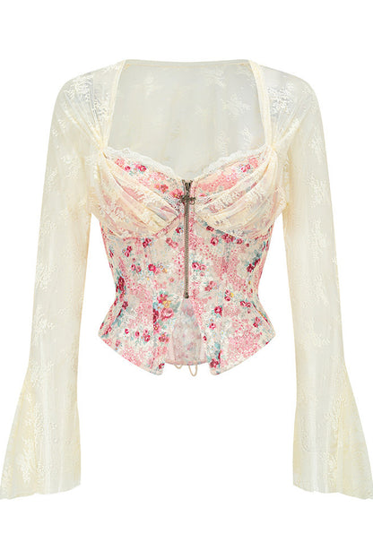 Rose Lace Retro Top