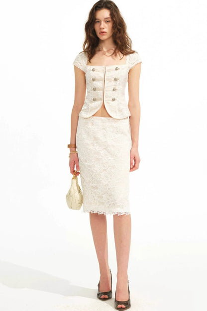 Vintage Pearl Lace Tencel Set-Up