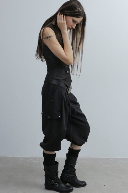 Equestrian Cargo Pleated Cuffed Pants