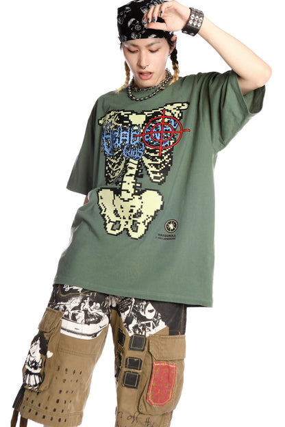 Skeleton Rock Hip-Hop Loose Blouse
