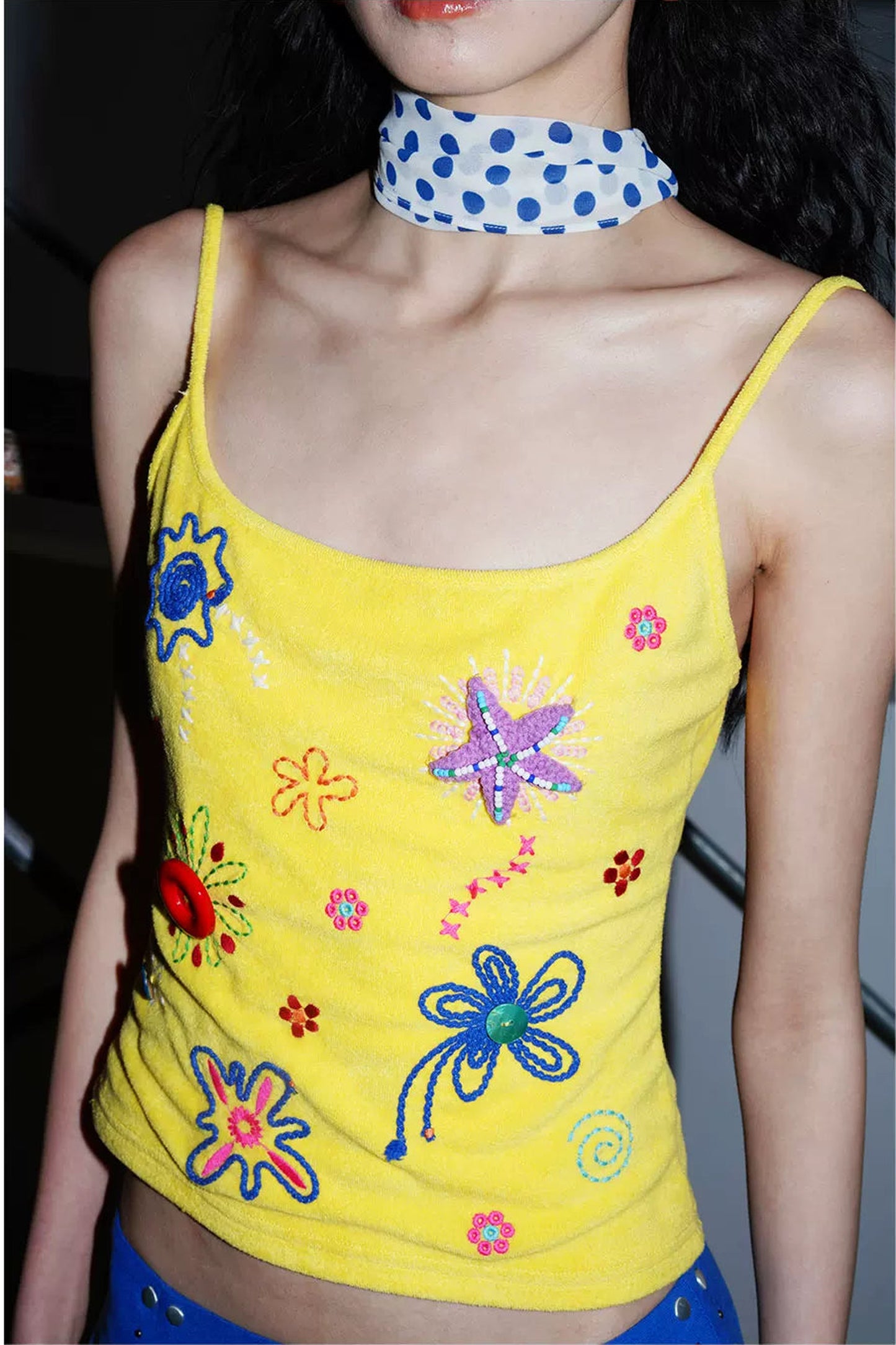 Colorful Rope Embroidery Camisole