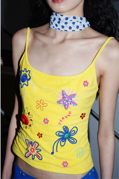 Colorful Rope Embroidery Camisole
