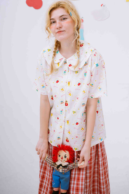 Sweets Print Short-Sleeved Shirt