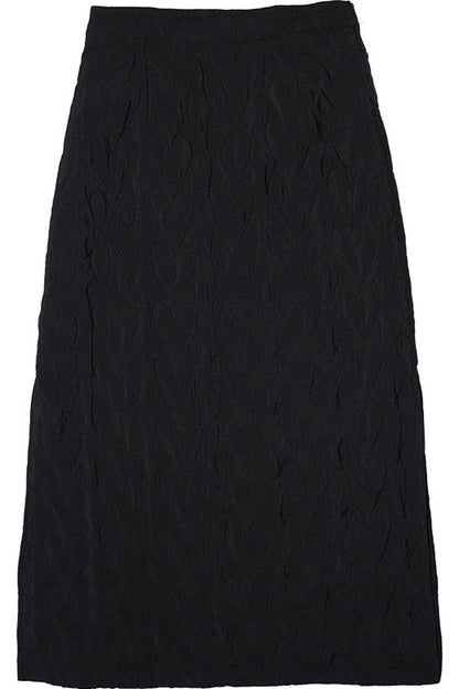 Heart Jacquard Slit Skirt