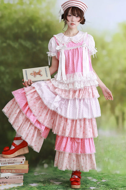 Retro Pink Polka Dot Bow Shirt