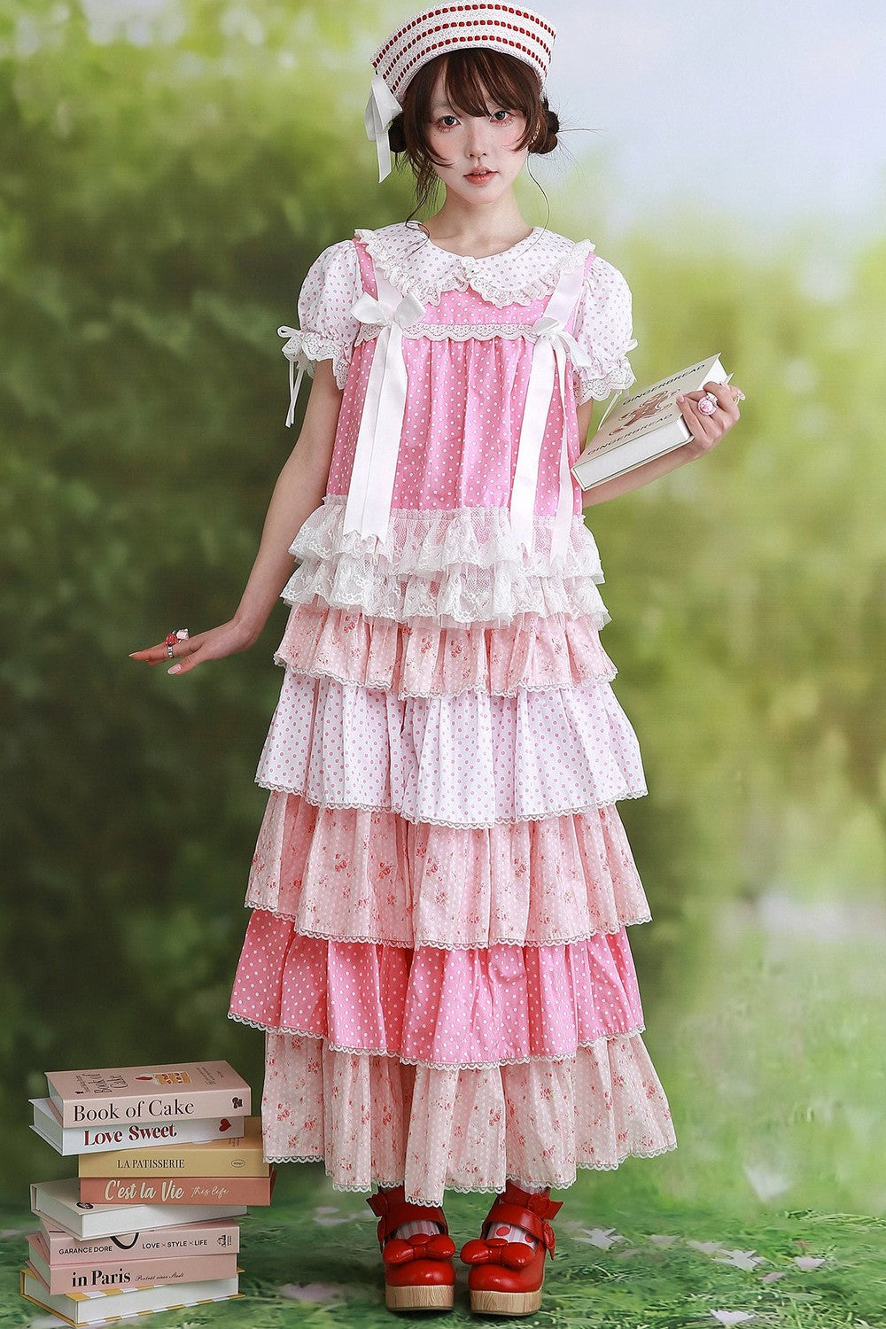 Retro Pink Polka Dot Bow Shirt
