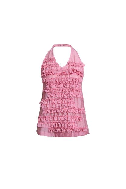 Lyocell Ruffle Halter Top