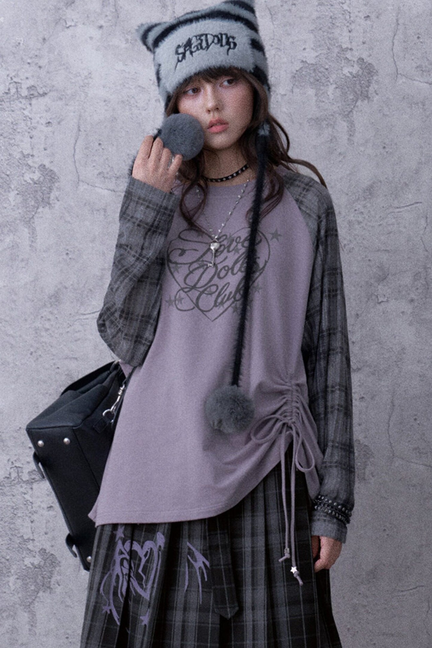 Graffiti Double Waist Pleated Skirt