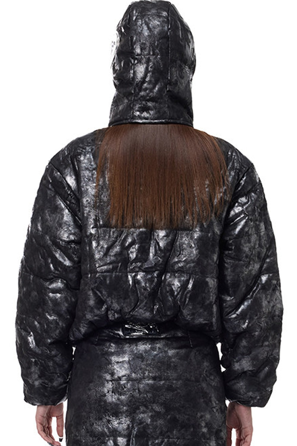 Y2K Space Black Silver Double Zipper Jacket