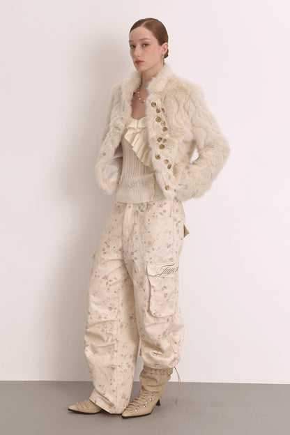 Low Waist Floral Cargo Pants