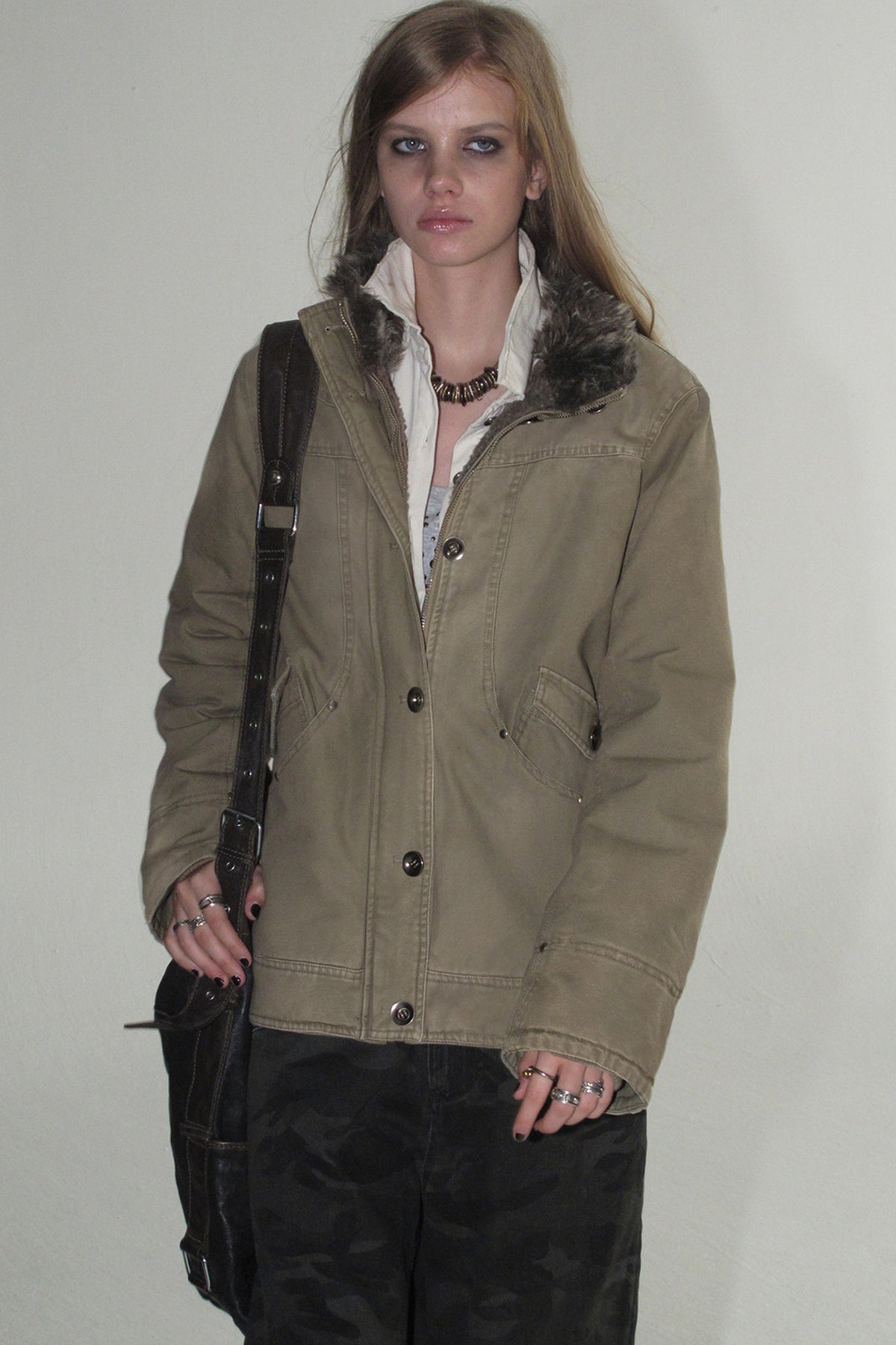 Reversible Seamed Metal Button Jacket
