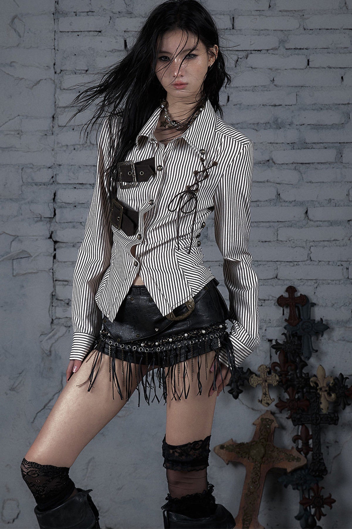 Punk Rock Chain Fringe Shorts