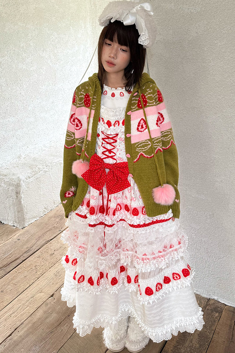 Strawberry Matcha Fair Isle Cardigan