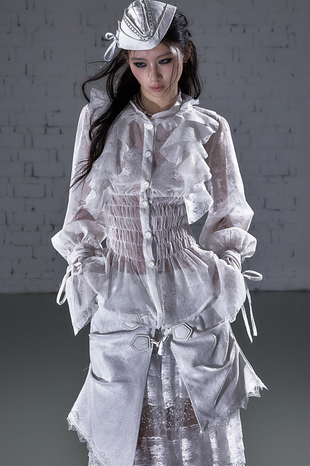 Lace Ruffle Collar Blouse