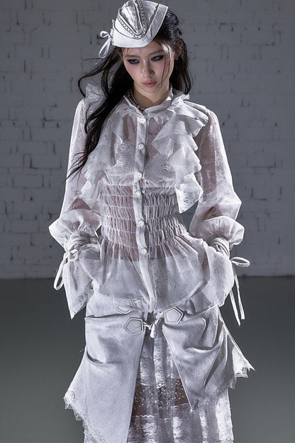 Lace Ruffle Collar Blouse