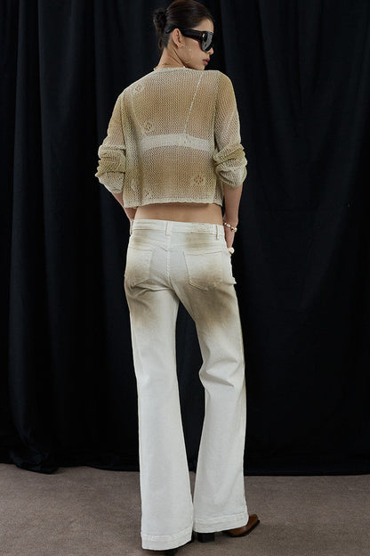 Cardigan romantico retrò floreale traforato