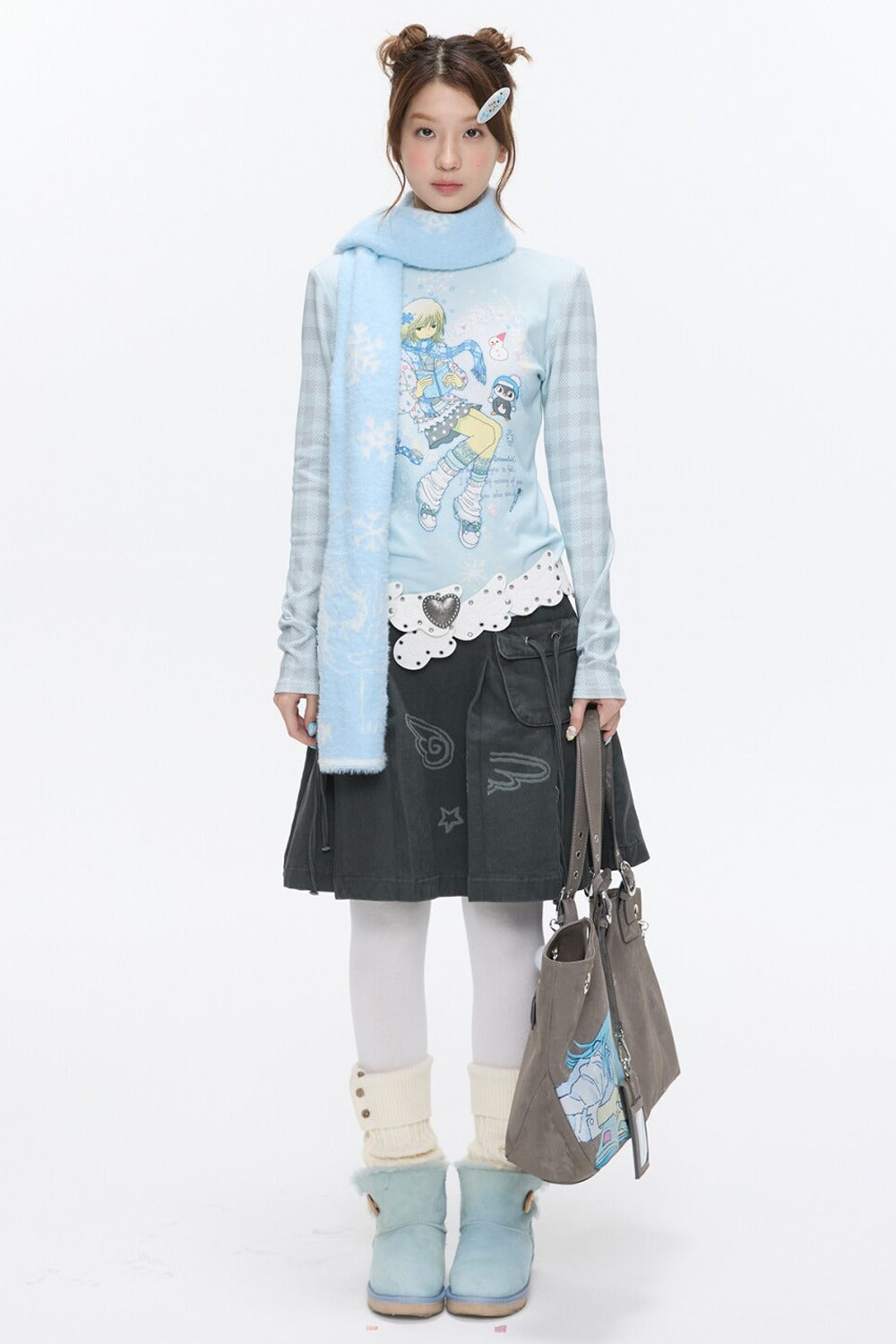 Octopus Grass Half-Turtleneck Top
