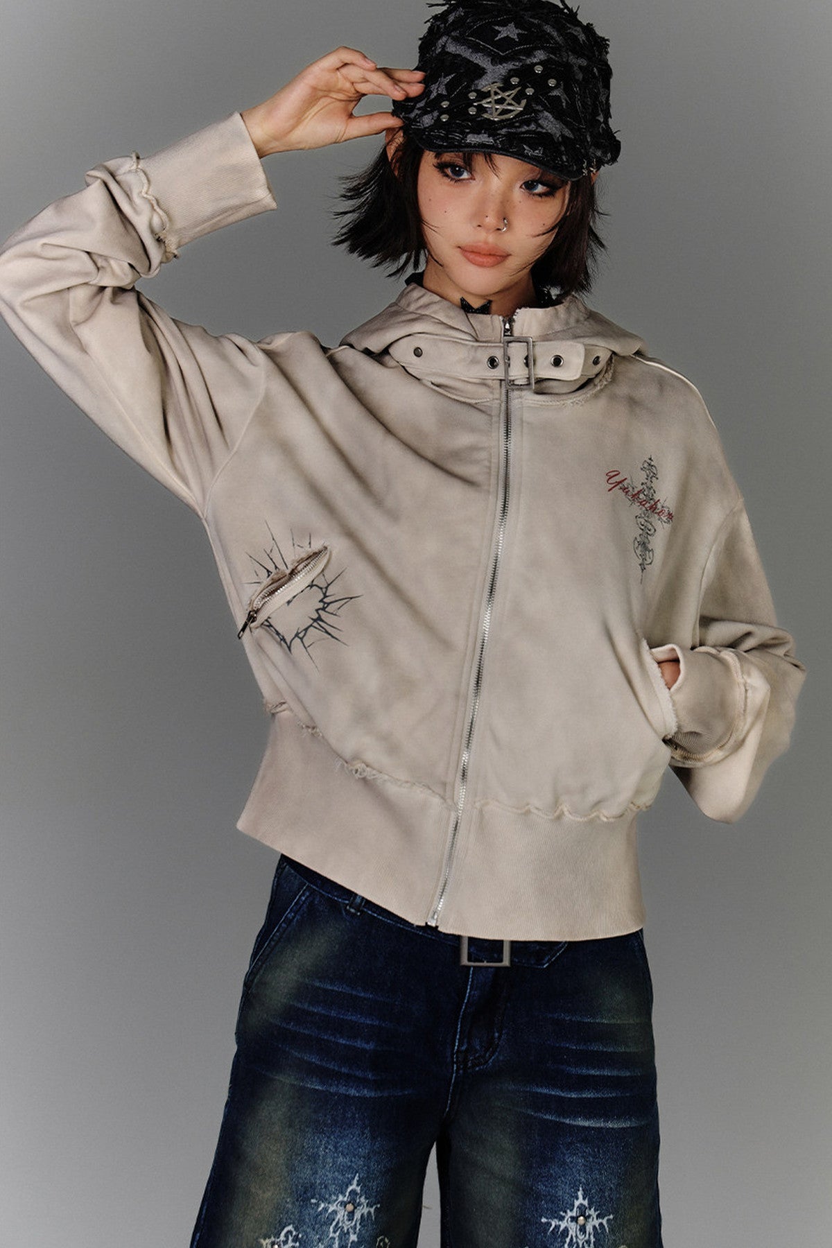 Distressed Biker Jacket